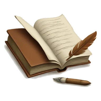 book and quill sticker