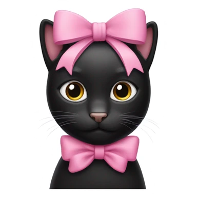 black cat with a pink bow on his head sticker