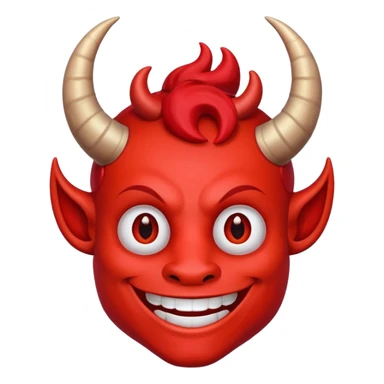 Red devil smiling sticker