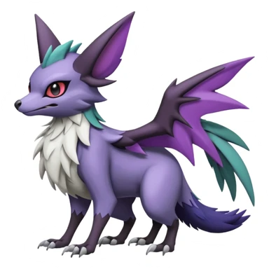 Cute Noibat-Noivern-Mightyena-Silvally-Fakémon-hybrid-creature (full body)  sticker