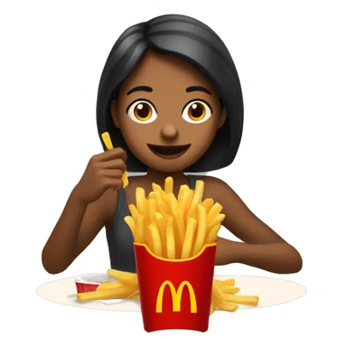 Girl eating mc donalds fries sticker