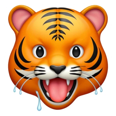 tiger's tongue sticking out sticker