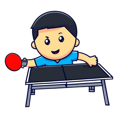 table tennis player in action sticker