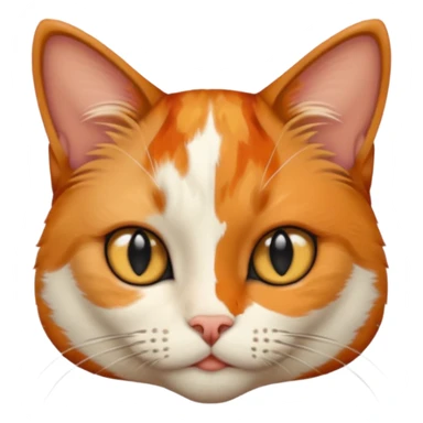 A calico cat with half its face ginger and the other half black sticker