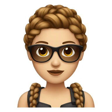 Valkyrie with French braids, brown hair and sunglasses sticker