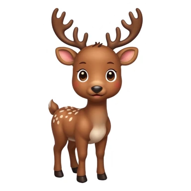 reindeer baby  cute, full body LIGHTS on his horns sticker