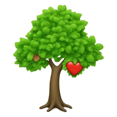 green tree with heart shaped leaves sticker