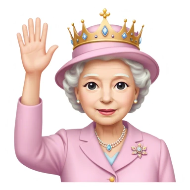 
Queen Elizabeth waves in pastel clothes sticker