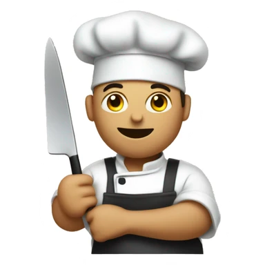 chef with square knife sticker