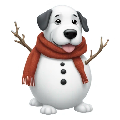 Dog snowman sticker