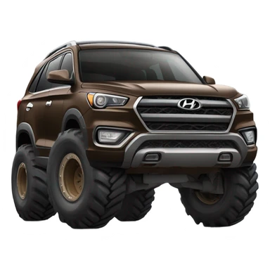 brown Hyundai suv with monster truck wheels sticker