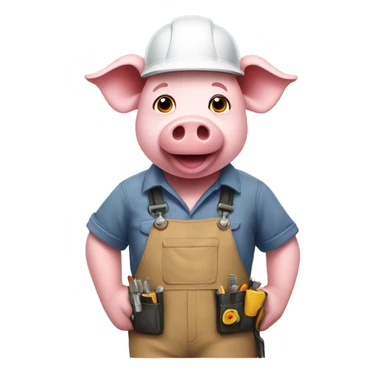 Pig working as an engineer sticker