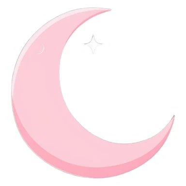 shiny pink crescent moon with sparkles sticker