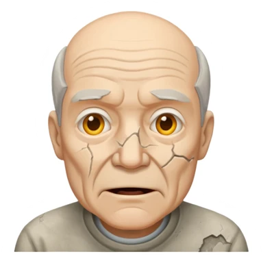 old white man with an open square mouth made of concrete sticker