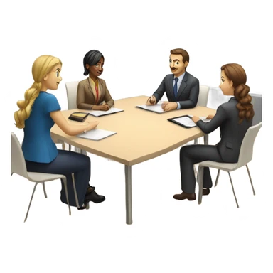 business meeting sitting at a table sticker