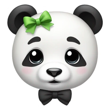 cute panda with a white bow  sticker