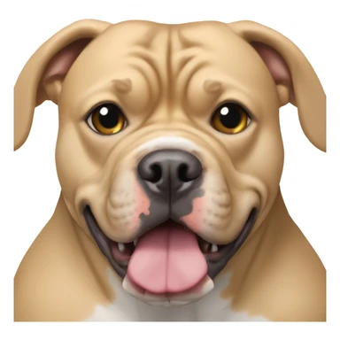 American Bully with cropped ears and a girl with shoulder-length blond hair sticker
