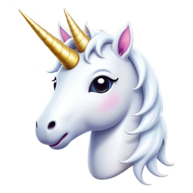Cinematic Comical White Unicorn Portrait Emoji, Head tilted dramatically with an exaggeratedly amused expression, featuring a slender, radiant form with a playfully sparkling horn and wide, comically expressive eyes full of enchanting disbelief, Simplified yet hilariously expressive features, highly detailed, glowing with a slightly sassy magical glow, high shine, dramatic yet playful, stylized with an air of cheeky mythic mischief, soft glowing outline, capturing the essence of a meme-worthy white unicorn that looks ready to prance its way into viral fame! sticker