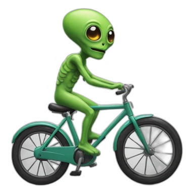 Alien driving a bycicle sticker