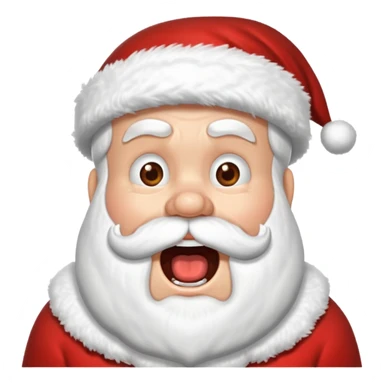 babbo natale ricoperto di neve con la bocca apary sticker