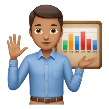 marketer presenting a graph on a board sticker