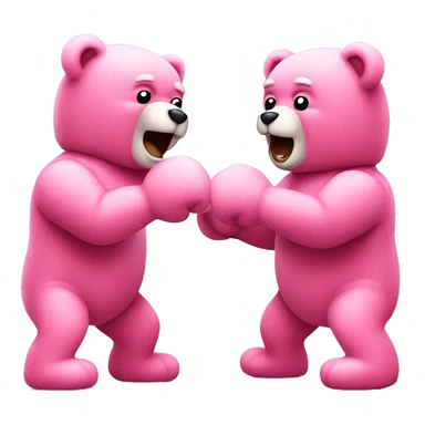 two pink teddy bears punching sticker