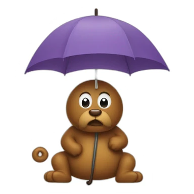 Poo with an umbrella sticker