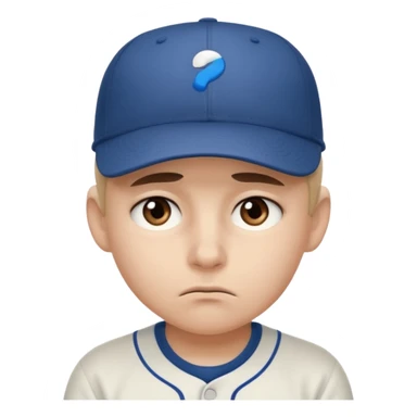 Emoji ojos cansado  y triste pero serio con gorra sticker