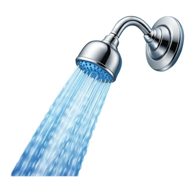 blue shower head sticker