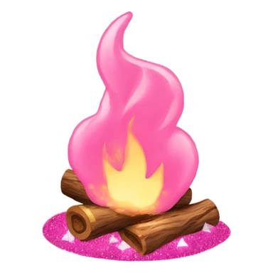 Rose pink campfire with glitter sticker