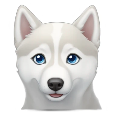 White Siberian husky smile  blue eyes short hair sticker