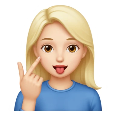 Finger bitting in a flirty way sticker