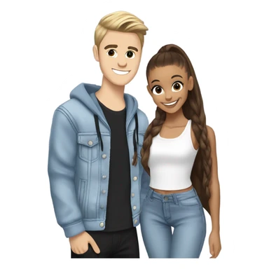 ariana grande with justin bieber sticker