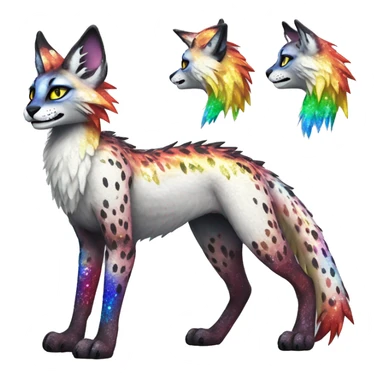 Epic Edgy Colorful Sparkly Sergal-Serval-Vernid full body sticker
