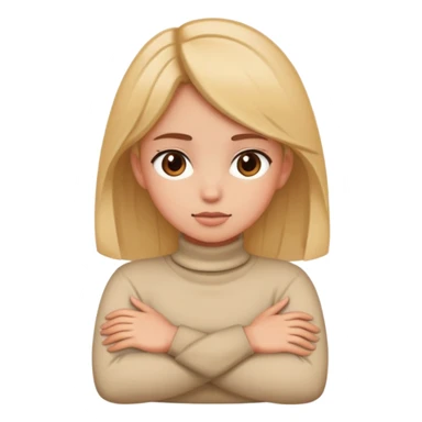 Gurl crossing arms over neck sticker