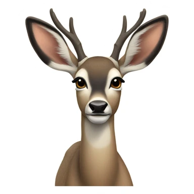 Big eared mule deer realistic sticker