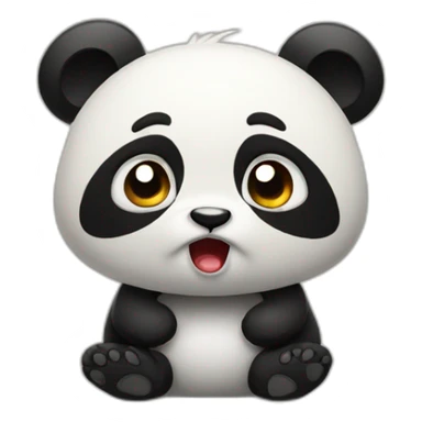 a little panda with an angry face sticker