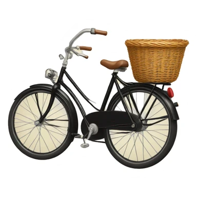  vintage black bicycle justwith a front basket  sticker