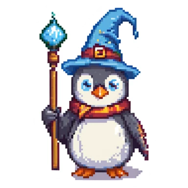 penguin wizard sticker