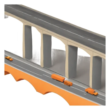 Orange building under highway overpass sticker