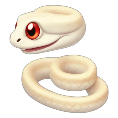 Albino cute tiny snake with round red eyes sticker