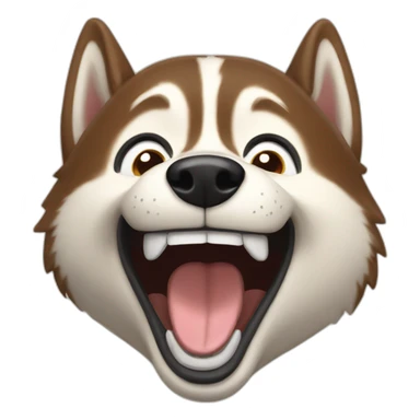 Brown husky laughing sticker