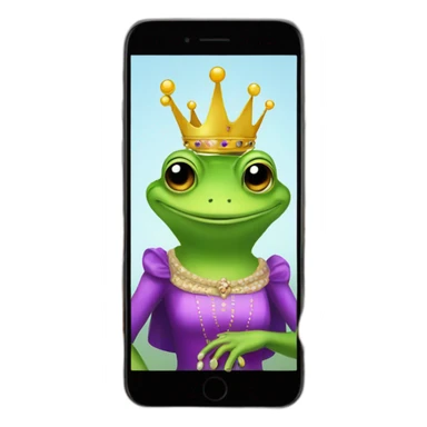queen of frogs sit on her phone sticker