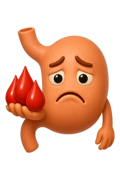 emoji stile iphone 3d di stomaco triste con 3 gocce di sangue 3d in mano, iperrealistiche 4k sticker