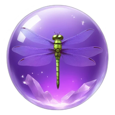 dragonfly inside a purple crystal orb sticker