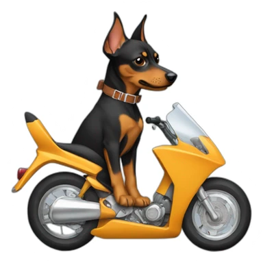caramel-color-pinscher-dog-driving-a-motorcycle sticker