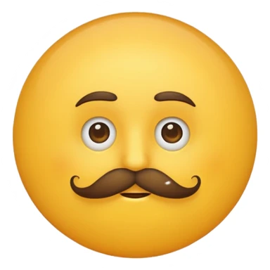 sun with mustache with no smile no brows sticker