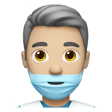 a white skin male nurse in blue colored clothing sticker