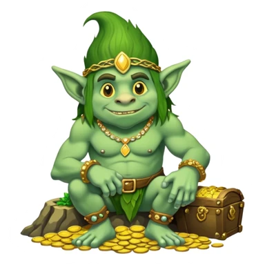 Troll guarding treasure sticker