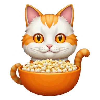 cat with popcorn sticker
